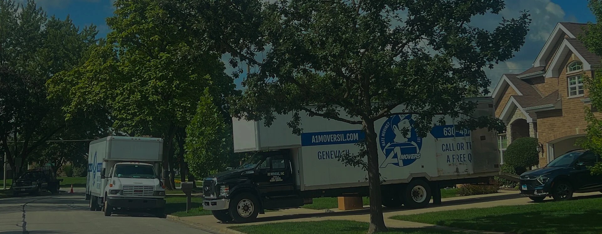 A1 Movers Geneva box truck on a local residential move